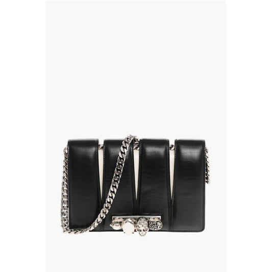 Alexander McQueen Two-Tone Leather SLASH Clutch with Jewel Detail