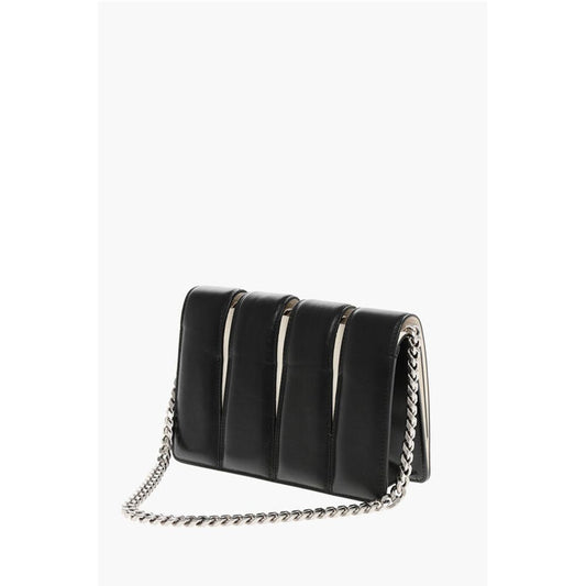 Alexander McQueen Two-Tone Leather SLASH Clutch with Jewel Detail