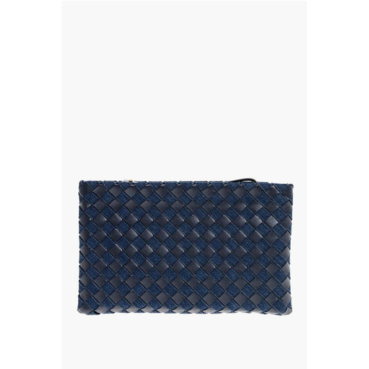 Bottega Veneta Woven Leather and Denim ABYSS Pouch