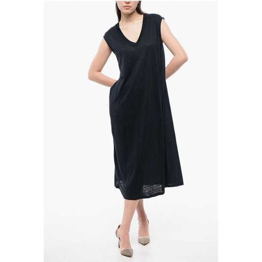 Woolrich V-neck Sleeveless Linen Dress
