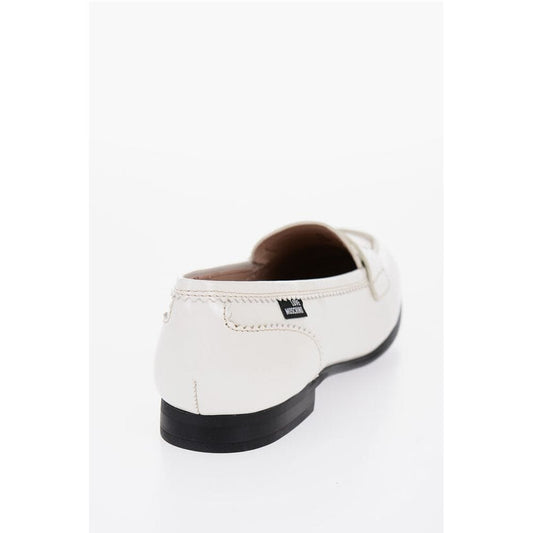 Moschino LOVE Patent Leather COLLEGE Penny Loafers with Round Toe