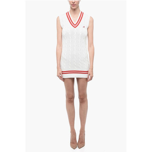 Autry V Neck Aran Cotton Minidress