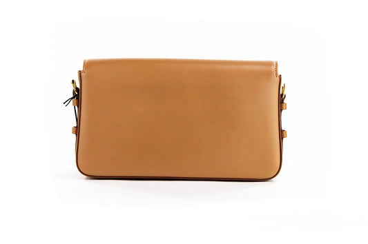 Burberry Burberry Grace Small Nutmeg Smooth Leather Flap Crossbody Clutch Handbag Purse