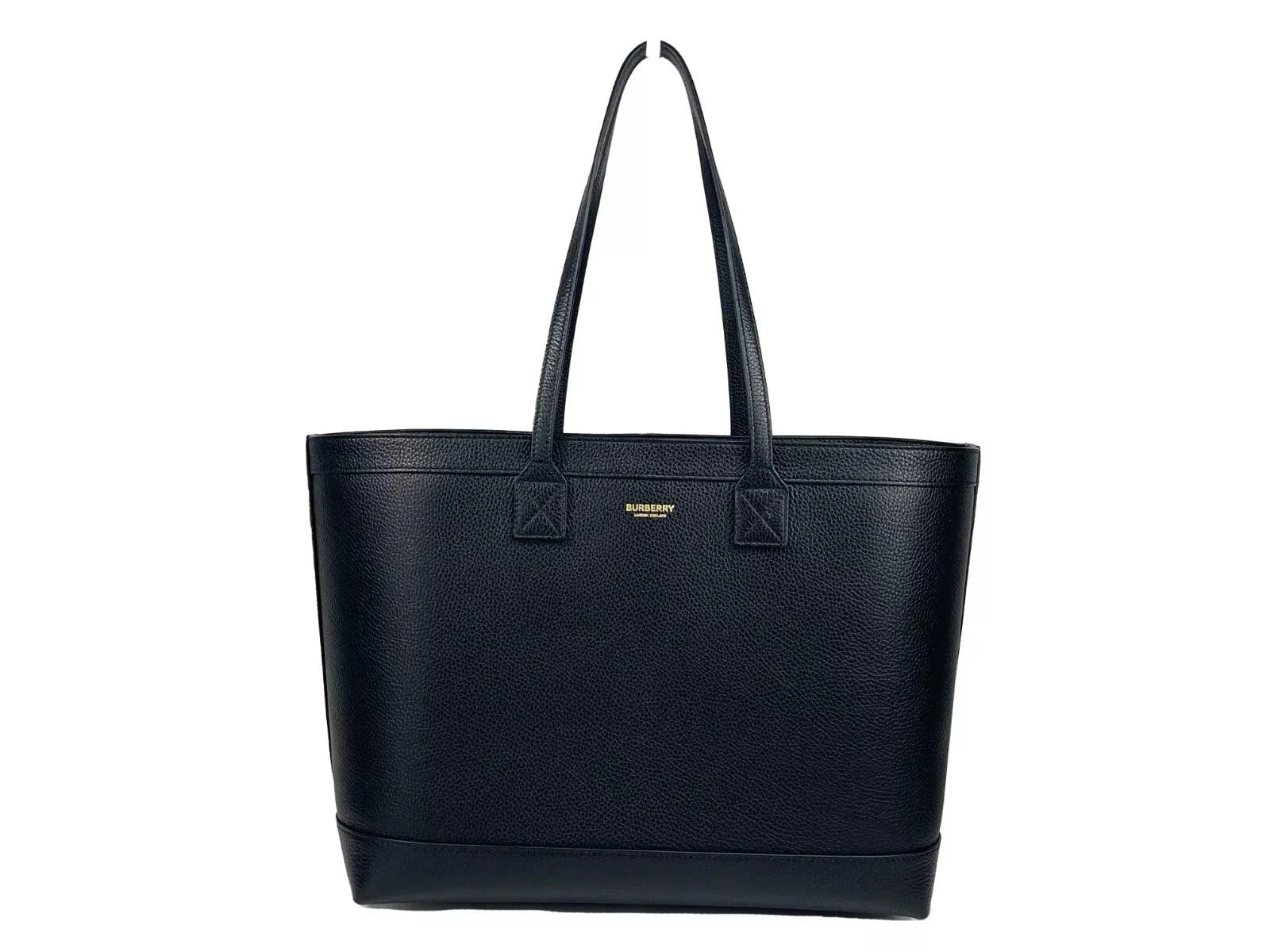 Burberry Burberry Medium Grainy Leather Black Tote Bag Purse