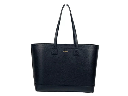Burberry Burberry Medium Grainy Leather Black Tote Bag Purse