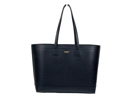 Burberry Burberry Medium Grainy Leather Black Tote Bag Purse