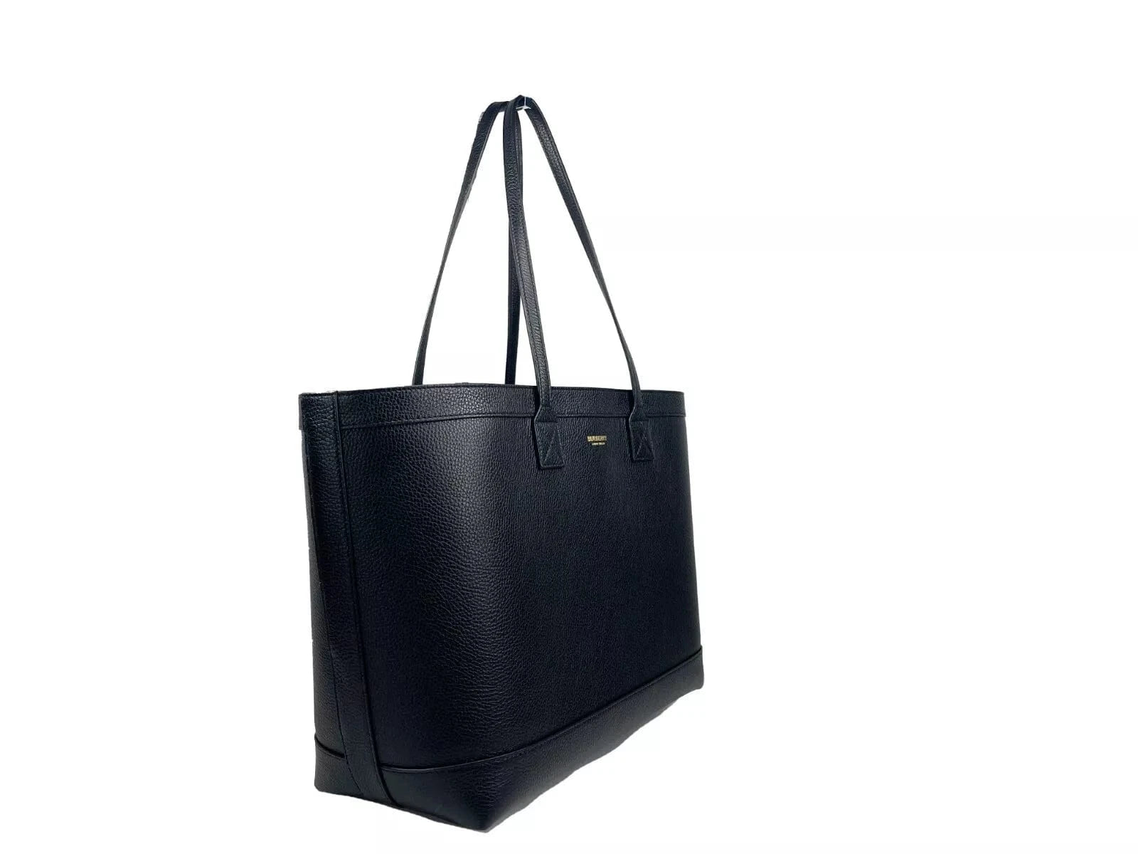 Burberry Burberry Medium Grainy Leather Black Tote Bag Purse