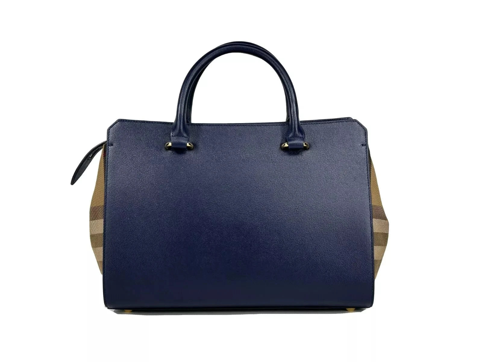 Burberry Burberry Small Banwell Leather Tote Bag Purse Blue