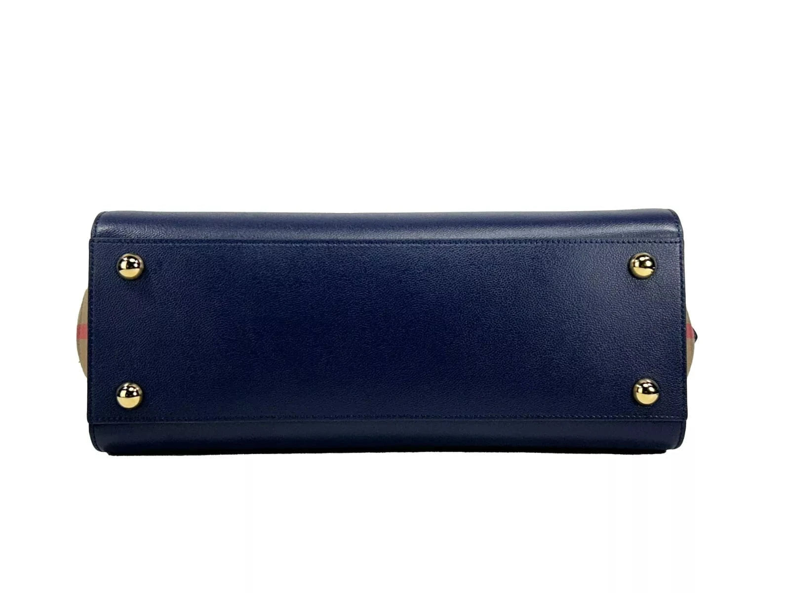 Burberry Burberry Small Banwell Leather Tote Bag Purse Blue