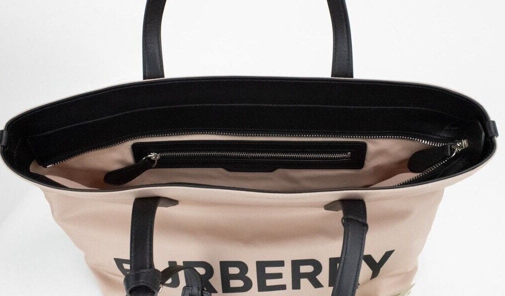 Burberry Burberry Small Rose Beige Logo Branded Econyl Nylon Tote Shoulder Handbag Purse