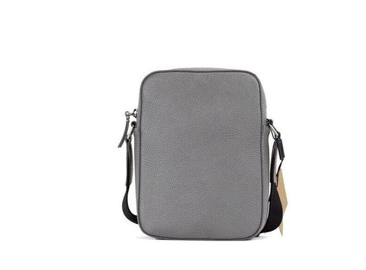 Burberry Burberry Thornton Small Grey Embossed Logo Grainy Leather Crossbody Handbag