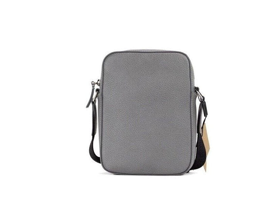Burberry Burberry Thornton Small Grey Embossed Logo Grainy Leather Crossbody Handbag