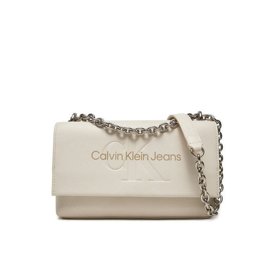 Calvin Klein Jeans Calvin Klein Jeans Beige Faux Leather Shoulder Bag