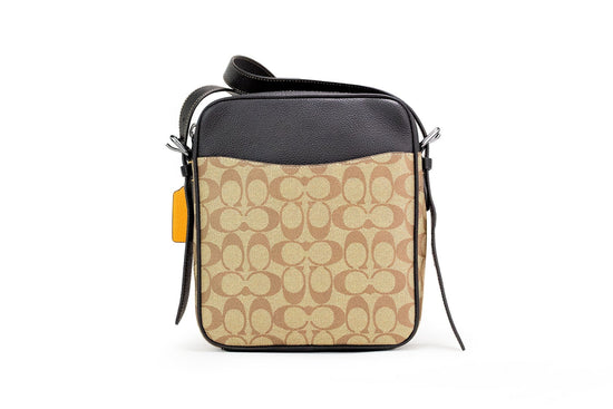 COACH COACH Hudson 21 Signature Varsity Stripe Coated Canvas Crossbody Bag