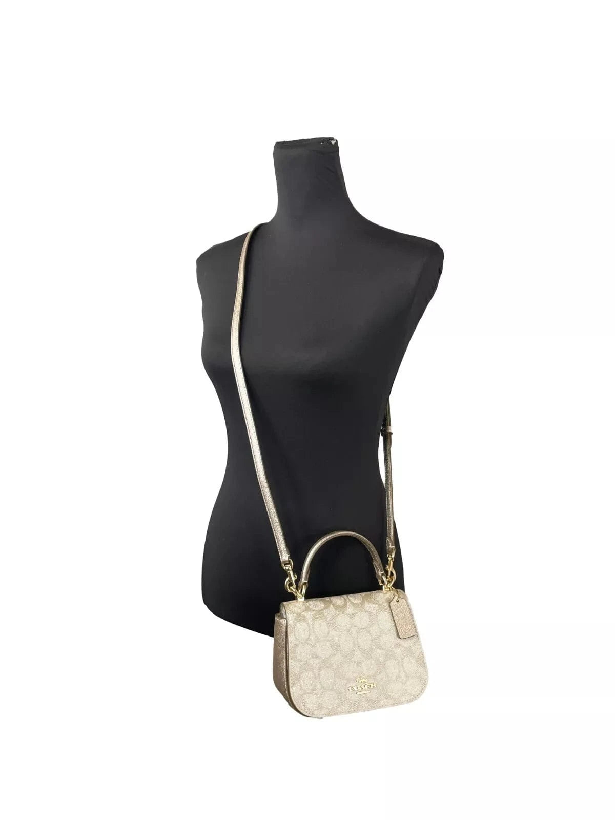 COACH COACH Lysa Top Handle Bag Crossbody Champagne Gold