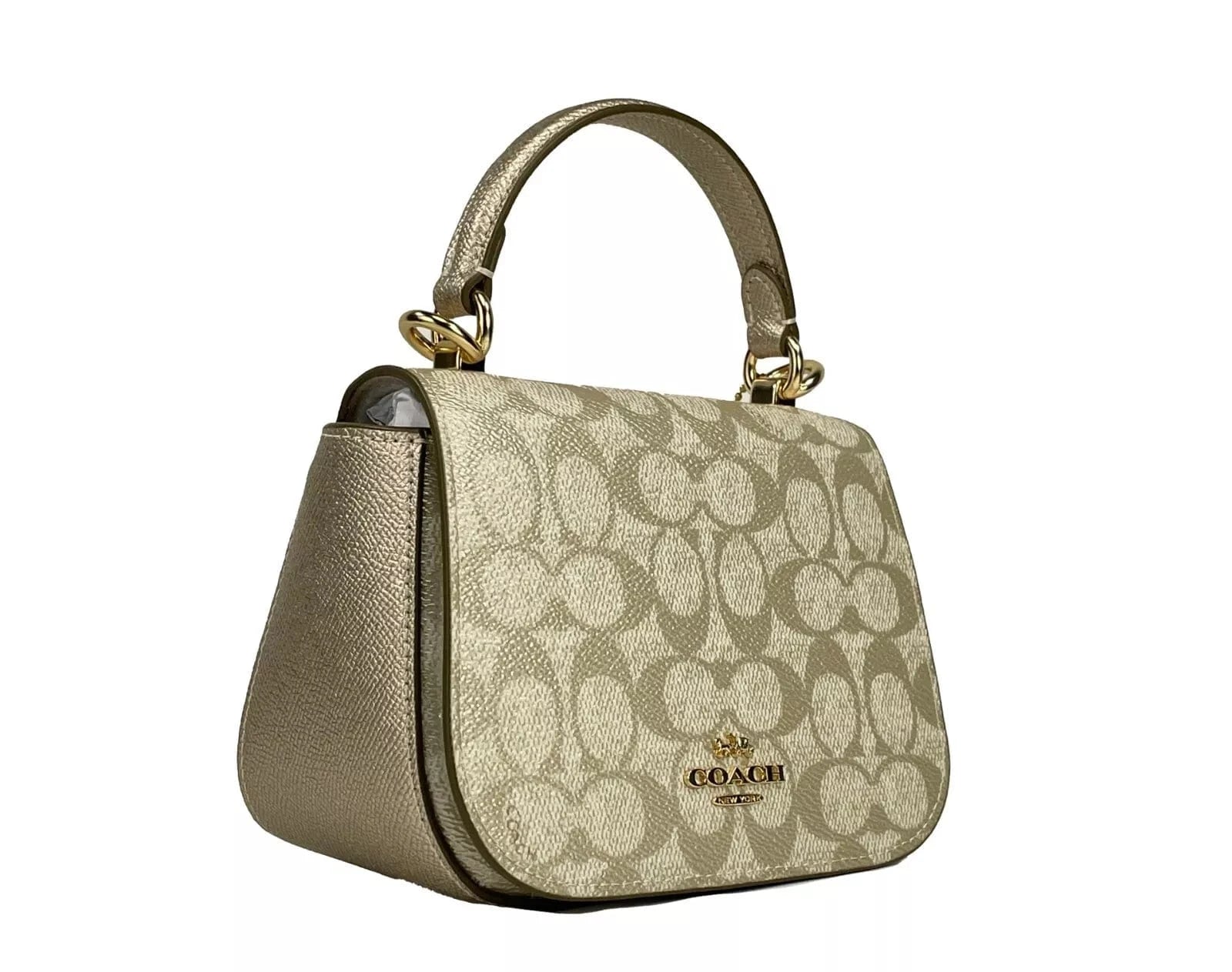 COACH COACH Lysa Top Handle Bag Crossbody Champagne Gold