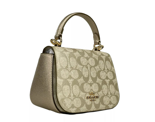 COACH COACH Lysa Top Handle Bag Crossbody Champagne Gold