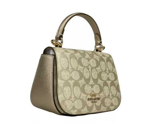COACH COACH Lysa Top Handle Bag Crossbody Champagne Gold