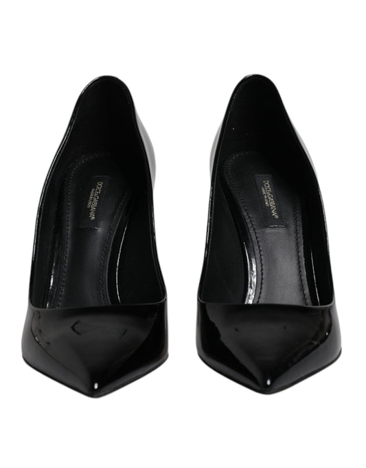 Dolce & Gabbana 37.5 Dolce & Gabbana Black Patent Leather High Heels Pumps Shoes