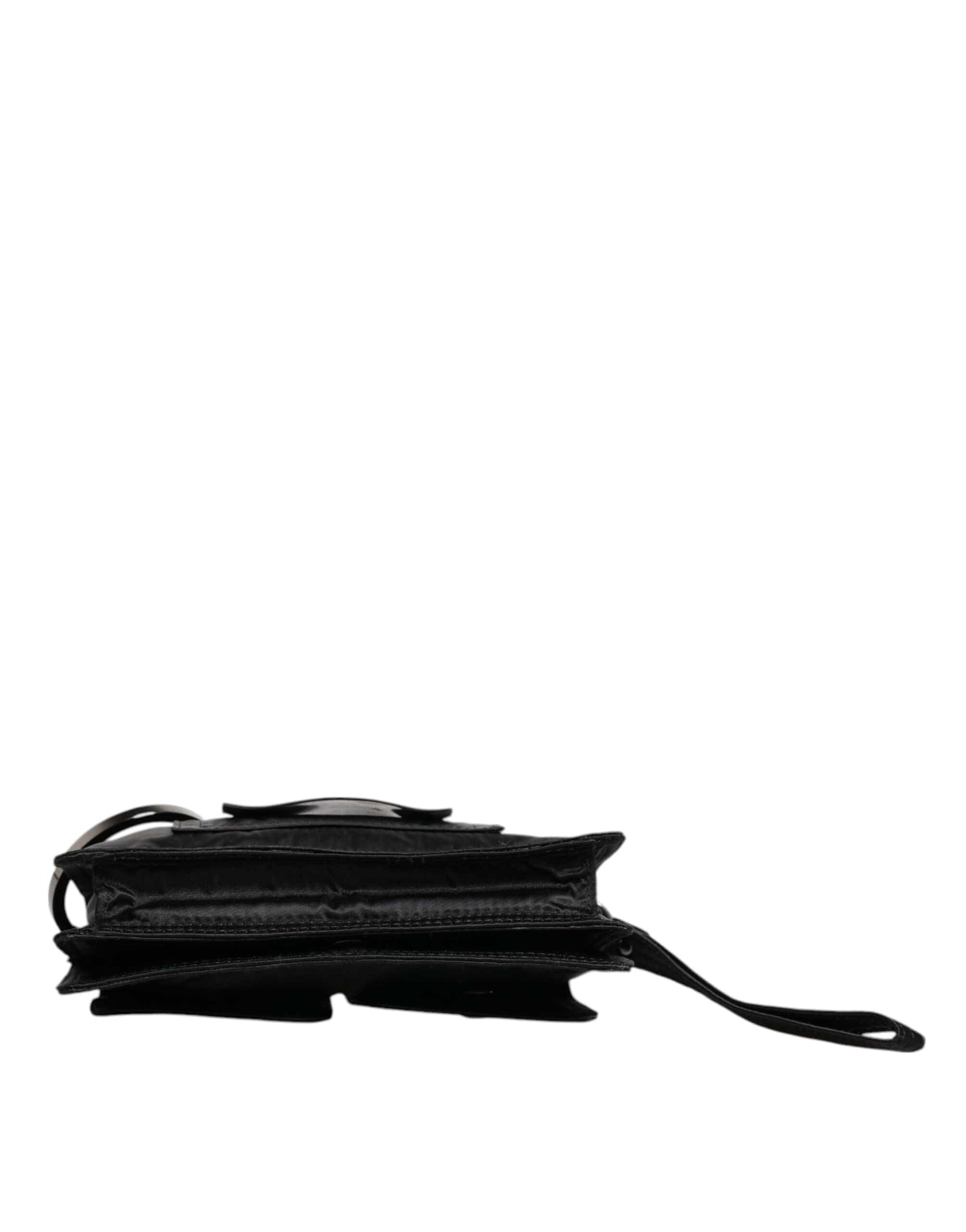 Dolce & Gabbana Dolce & Gabbana Black Fabric Logo Two Way Clutch Crossbody Bag