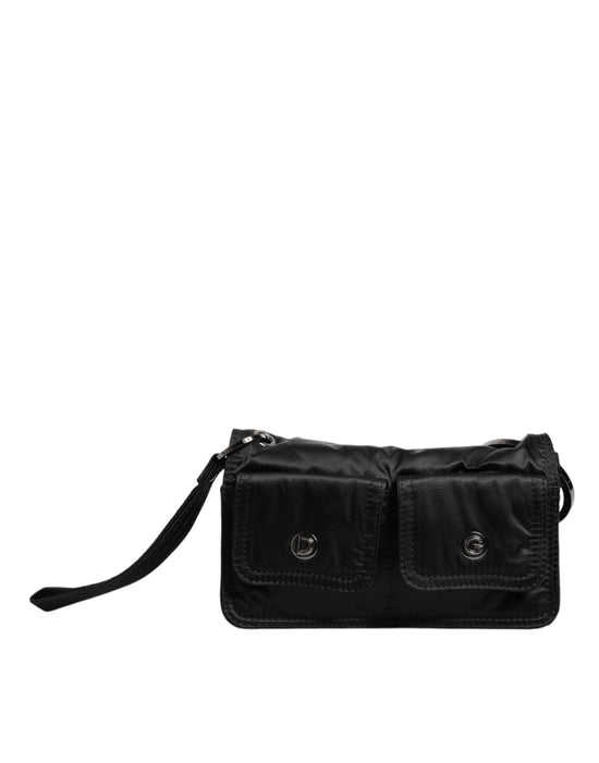 Dolce & Gabbana Dolce & Gabbana Black Fabric Logo Two Way Clutch Crossbody Bag