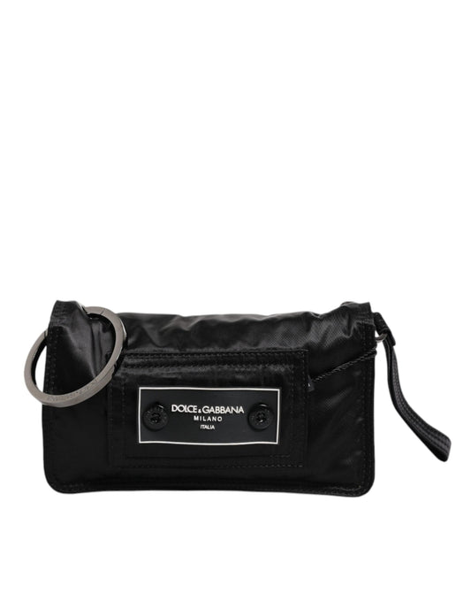 Dolce & Gabbana Dolce & Gabbana Black Fabric Logo Two Way Clutch Crossbody Bag