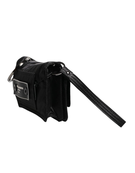 Dolce & Gabbana Dolce & Gabbana Black Fabric Logo Two Way Clutch Crossbody Bag