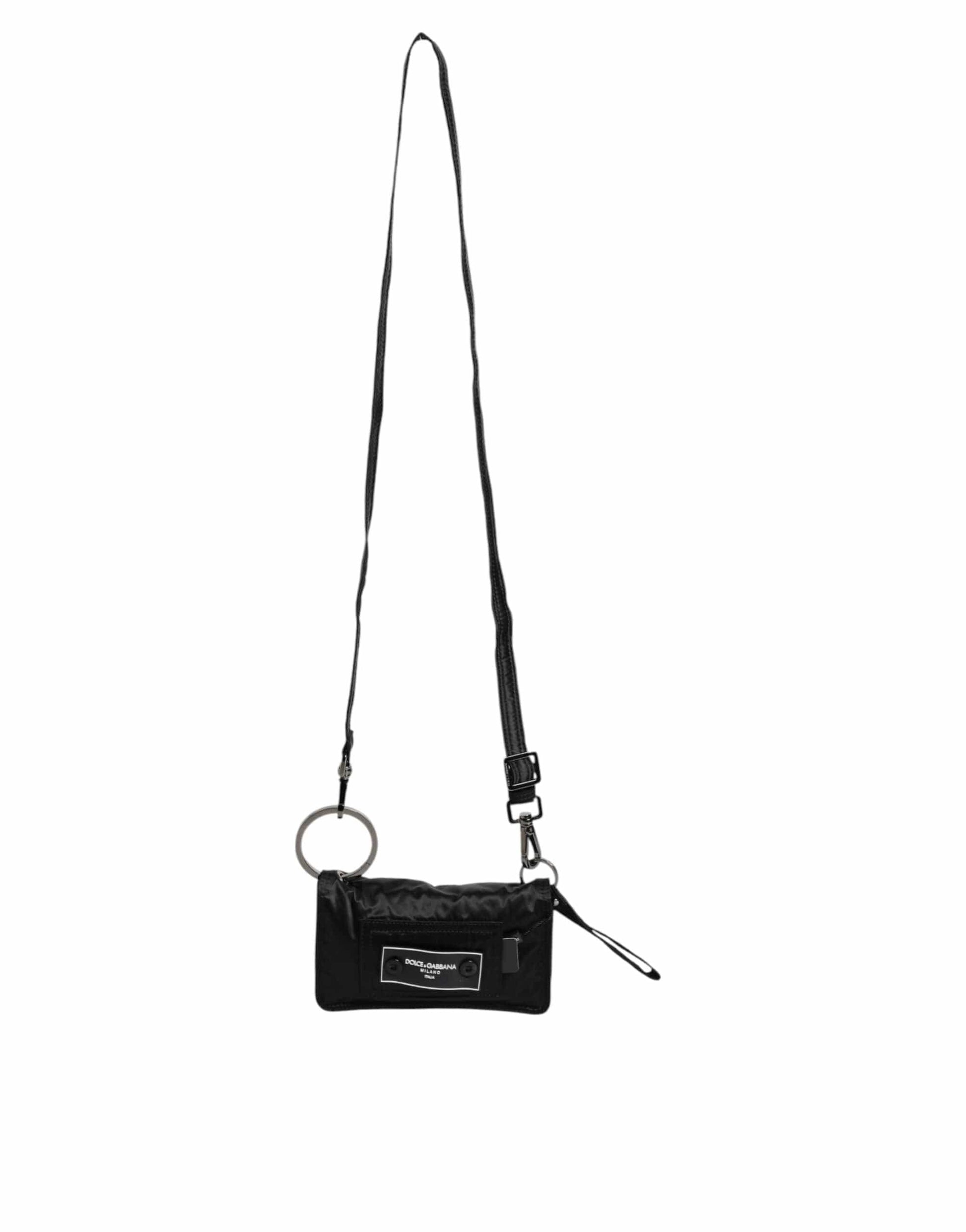 Dolce & Gabbana Dolce & Gabbana Black Fabric Logo Two Way Clutch Crossbody Bag