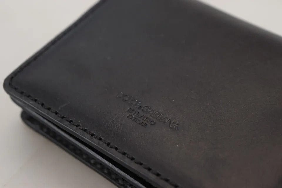 Dolce & Gabbana Dolce & Gabbana Black Leather Bifold Shoulder Sling Women Wallet