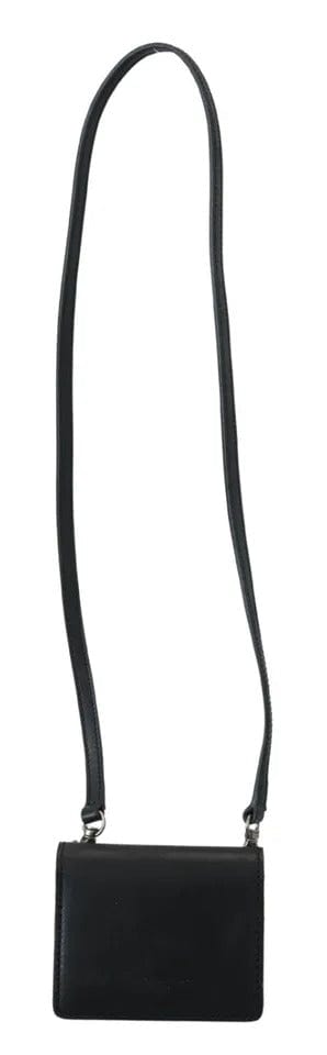 Dolce & Gabbana Dolce & Gabbana Black Leather Bifold Shoulder Sling Women Wallet