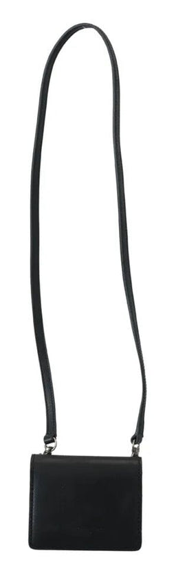 Dolce & Gabbana Dolce & Gabbana Black Leather Bifold Shoulder Sling Women Wallet