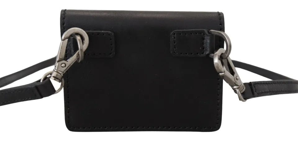 Dolce & Gabbana Dolce & Gabbana Black Leather Bifold Shoulder Sling Women Wallet