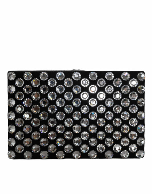 Dolce & Gabbana Dolce & Gabbana Black Velvet Crystal Clutch Evening Party Purse Bag