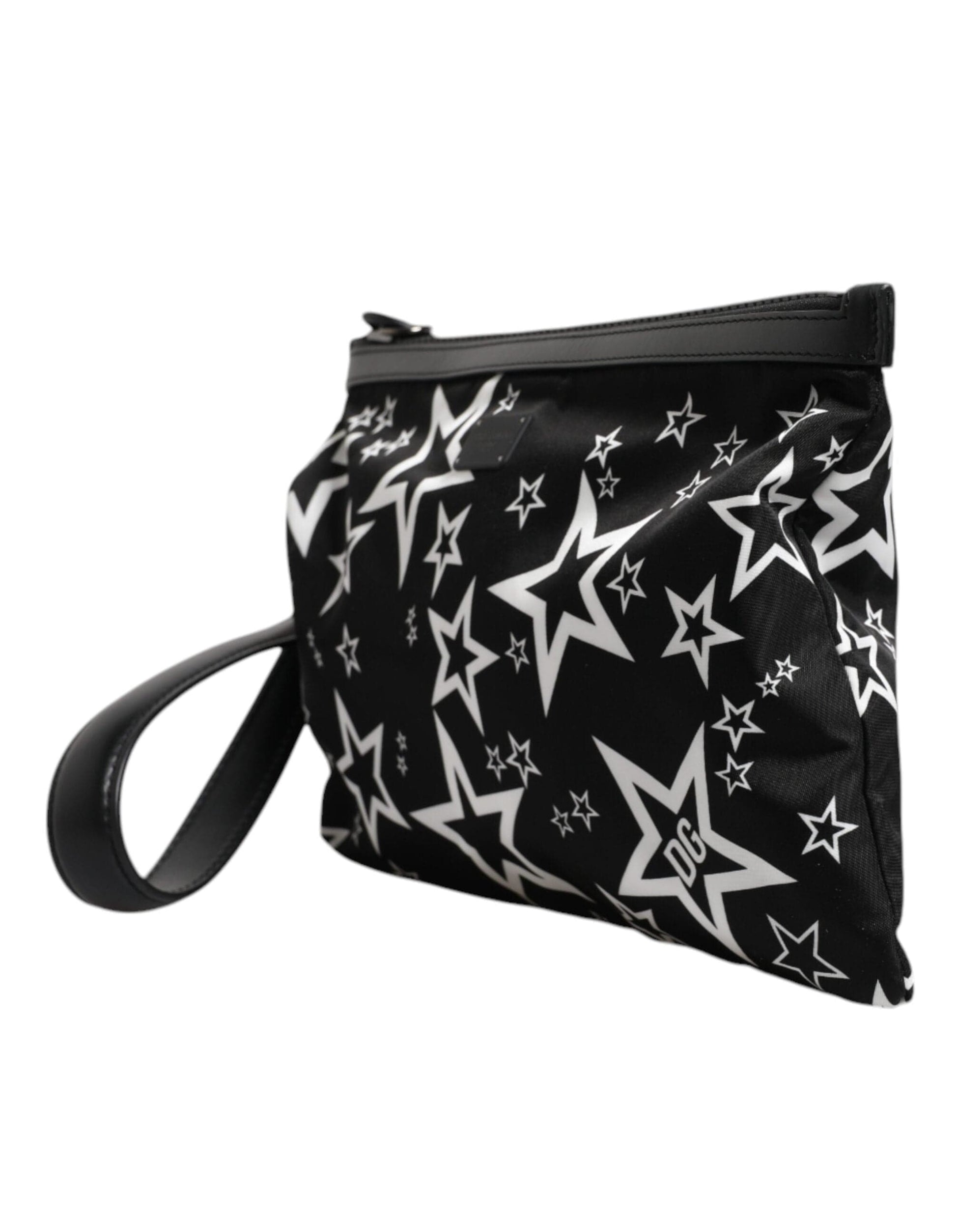 Dolce & Gabbana Dolce & Gabbana Black White Stars Pattern Clutch Pouch Bag