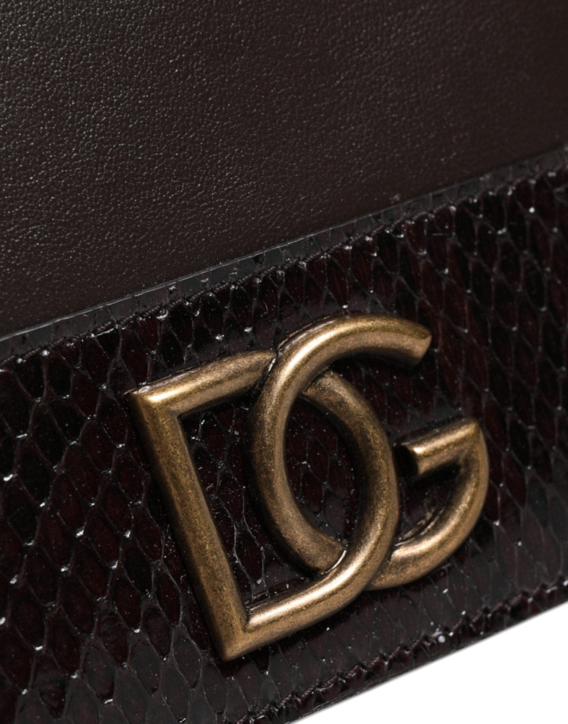 Dolce & Gabbana Dolce & Gabbana Brown Leather Bifold DG Logo Cardholder Sling Strap Wallet