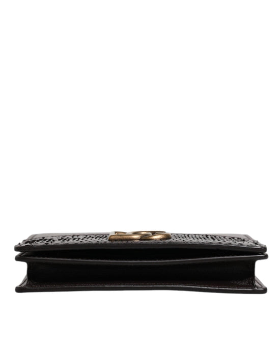 Dolce & Gabbana Dolce & Gabbana Brown Leather Bifold DG Logo Cardholder Sling Strap Wallet
