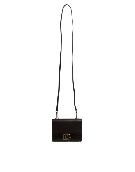 Dolce & Gabbana Dolce & Gabbana Brown Leather Bifold DG Logo Cardholder Sling Strap Wallet