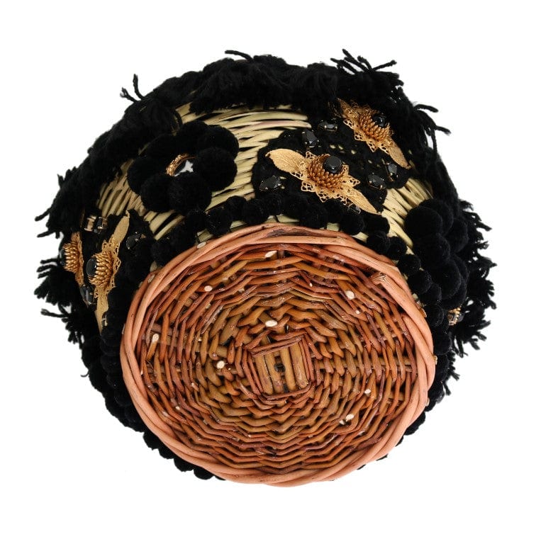 Dolce & Gabbana Dolce & Gabbana Chic Beige & Black Straw Snakeskin Bucket Bag