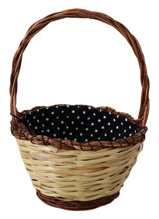 Dolce & Gabbana Dolce & Gabbana Chic Beige Wicker Basket Tote Bag