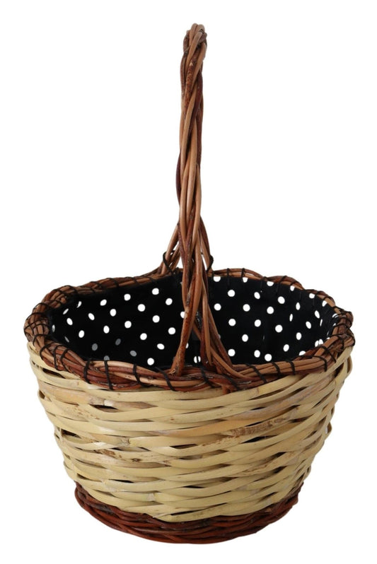 Dolce & Gabbana Dolce & Gabbana Chic Beige Wicker Basket Tote Bag