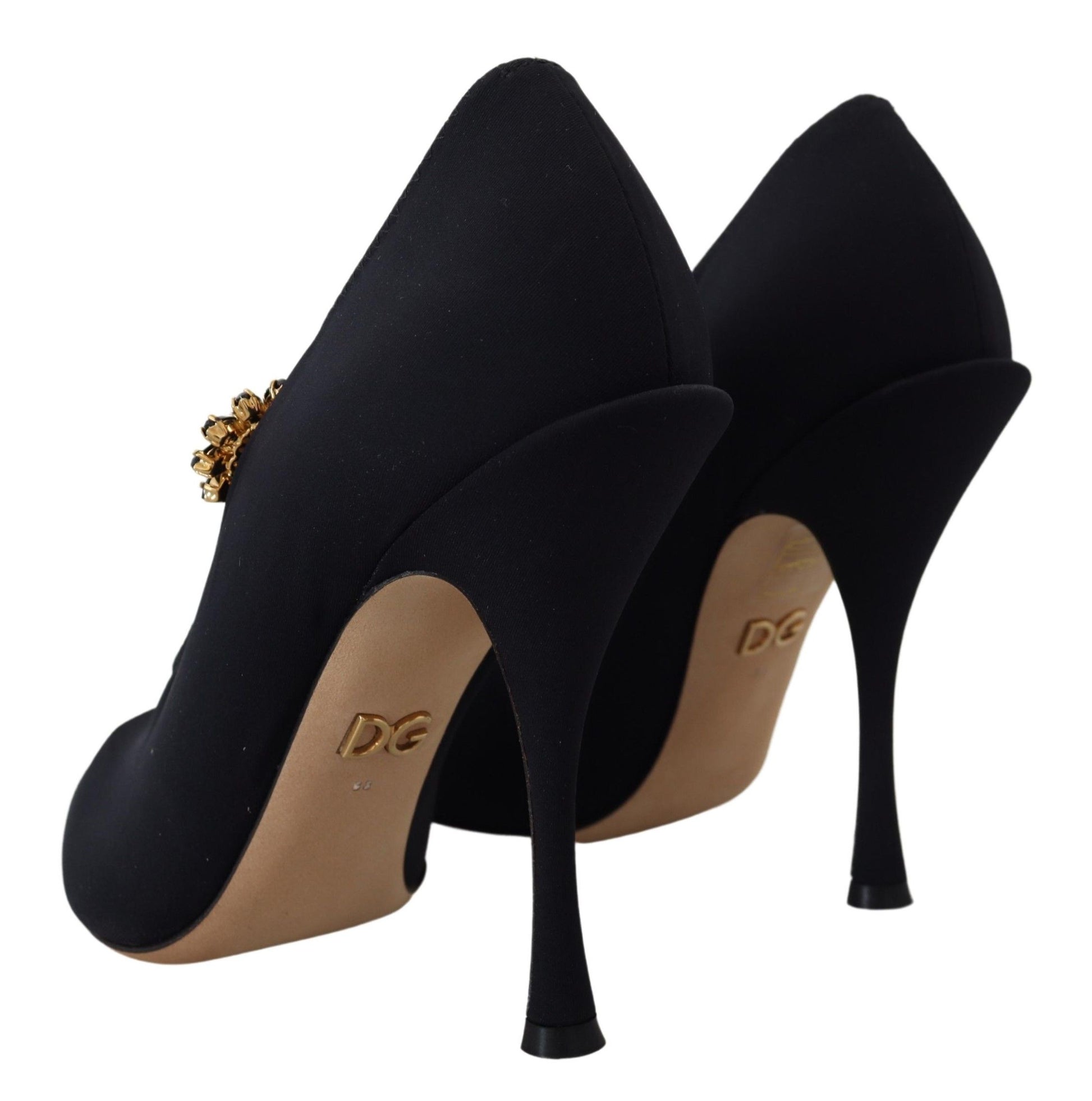 Dolce & Gabbana Dolce & Gabbana Chic Black Mary Jane Sock Pumps with Crystals