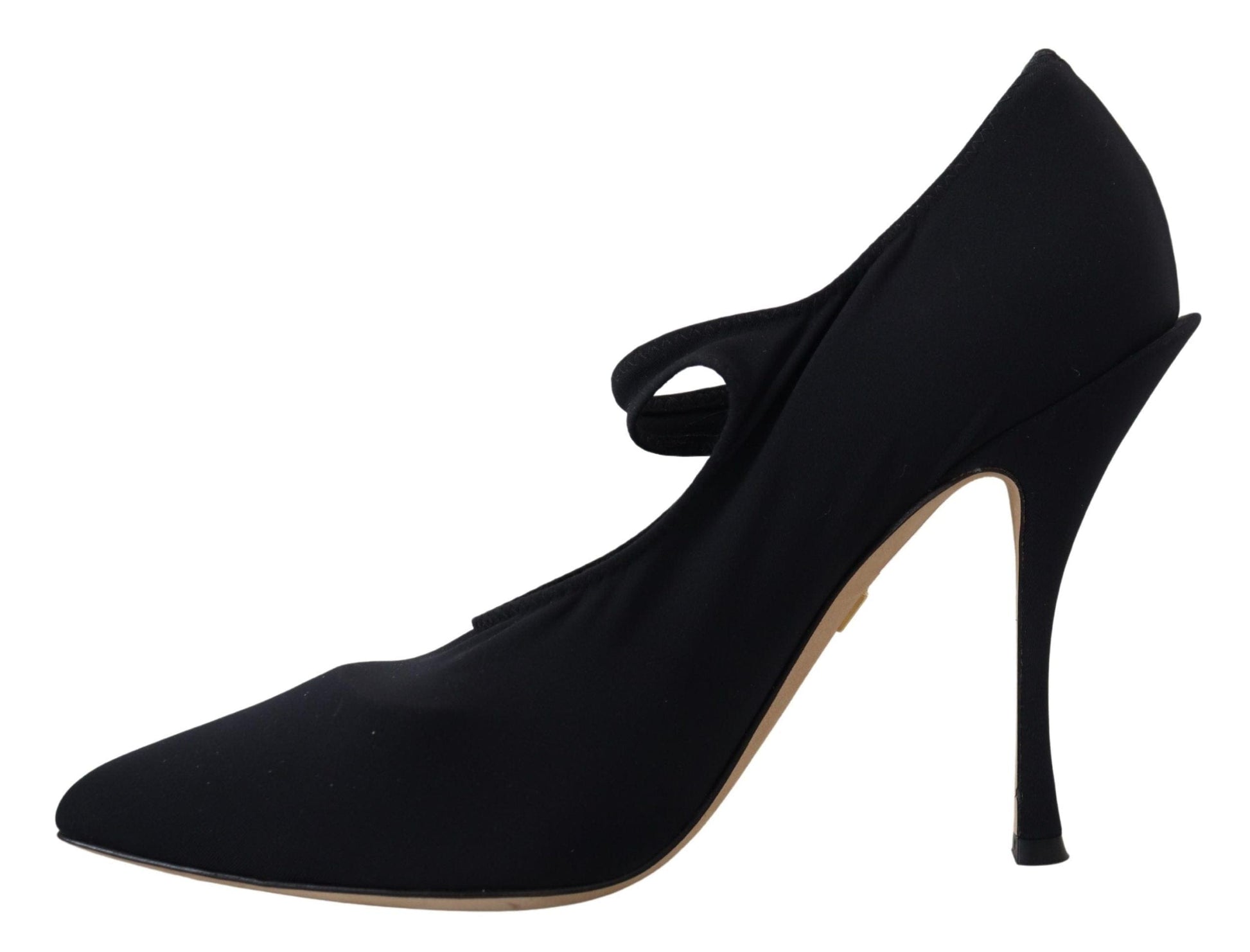 Dolce & Gabbana Dolce & Gabbana Chic Black Mary Jane Sock Pumps with Crystals