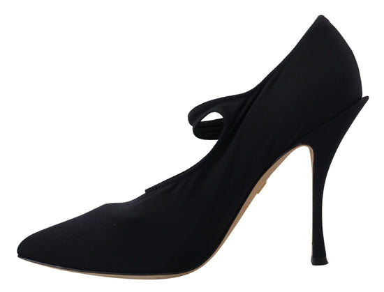 Dolce & Gabbana Dolce & Gabbana Chic Black Mary Jane Sock Pumps with Crystals