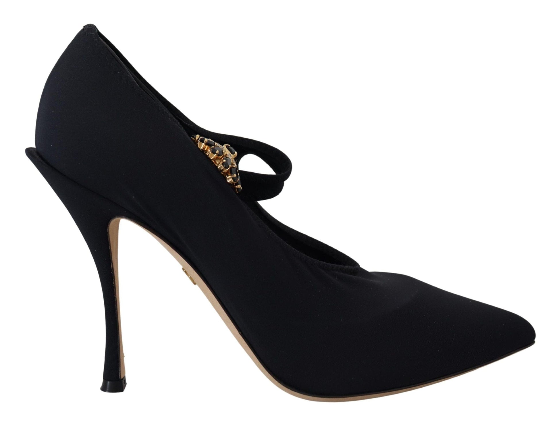 Dolce & Gabbana Dolce & Gabbana Chic Black Mary Jane Sock Pumps with Crystals