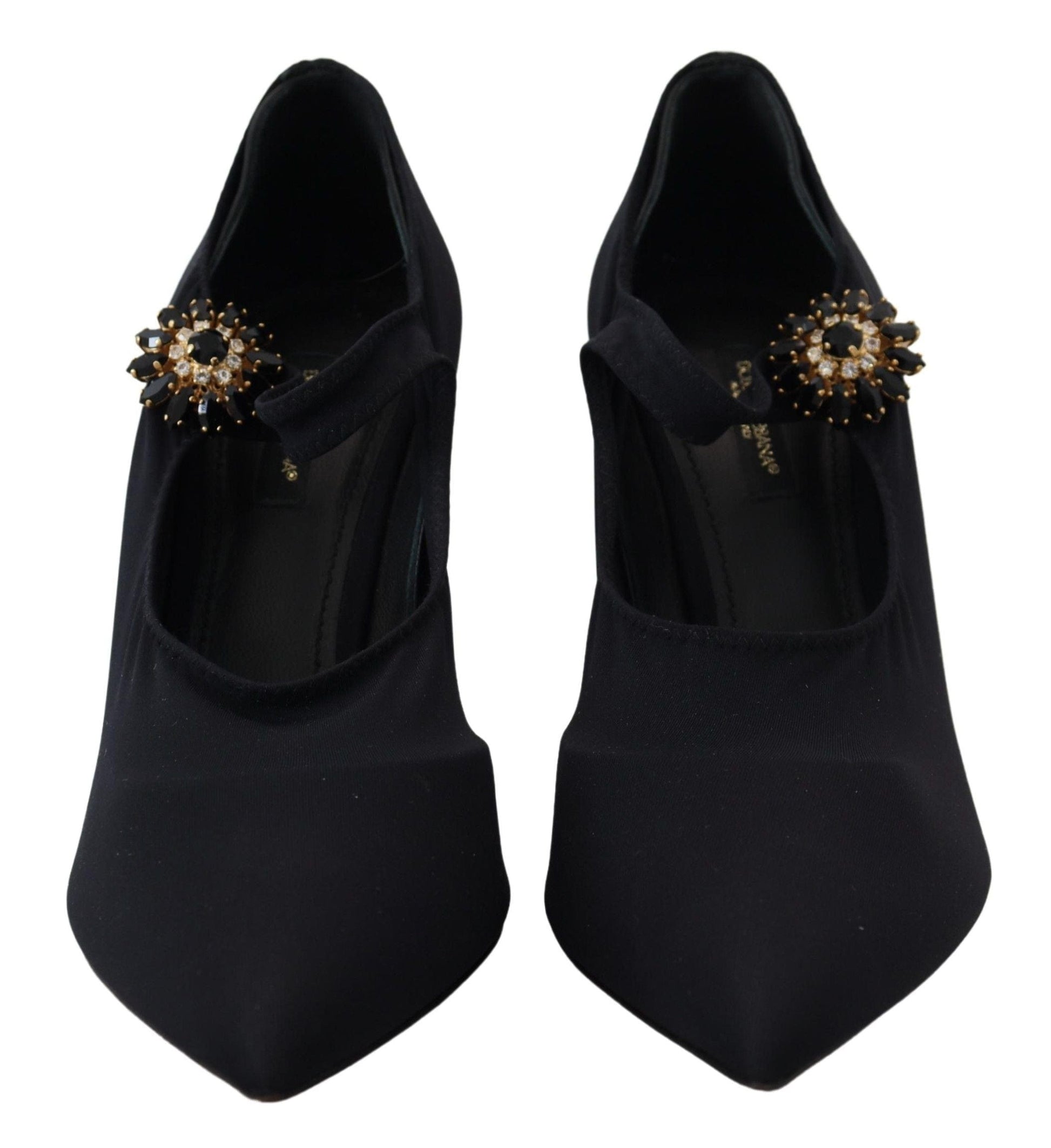 Dolce & Gabbana Dolce & Gabbana Chic Black Mary Jane Sock Pumps with Crystals
