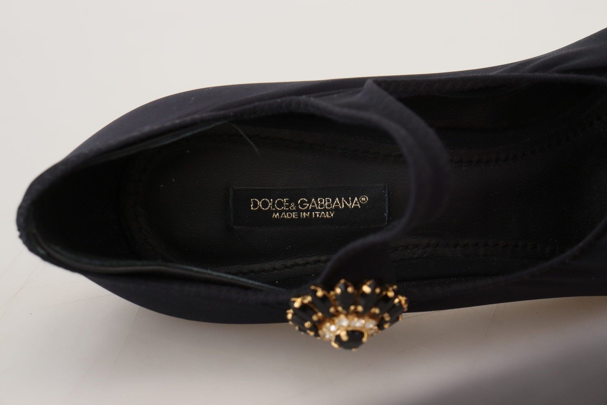 Dolce & Gabbana Dolce & Gabbana Chic Black Mary Jane Sock Pumps with Crystals