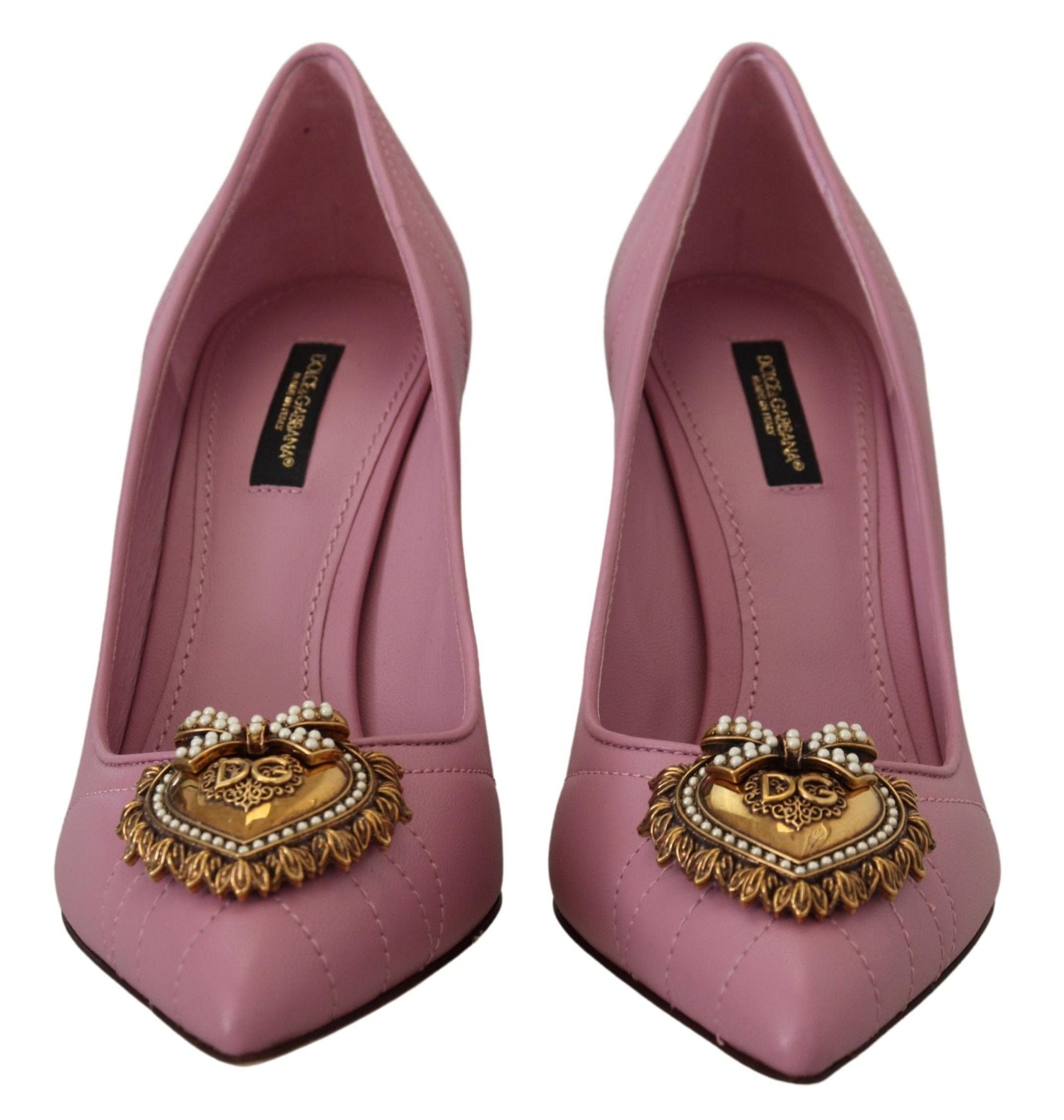 Dolce & Gabbana Dolce & Gabbana Devotion Leather Heels in Pink