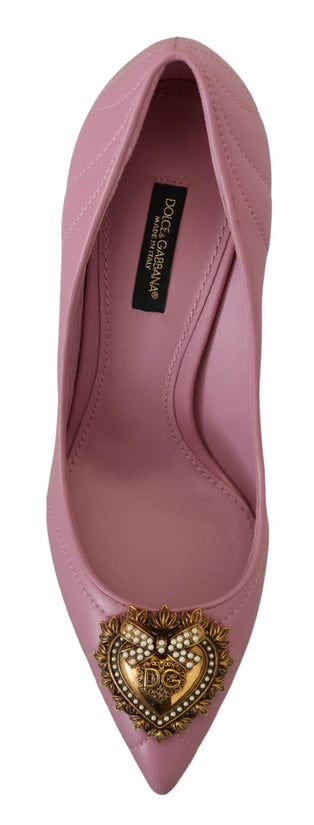 Dolce & Gabbana Dolce & Gabbana Devotion Leather Heels in Pink