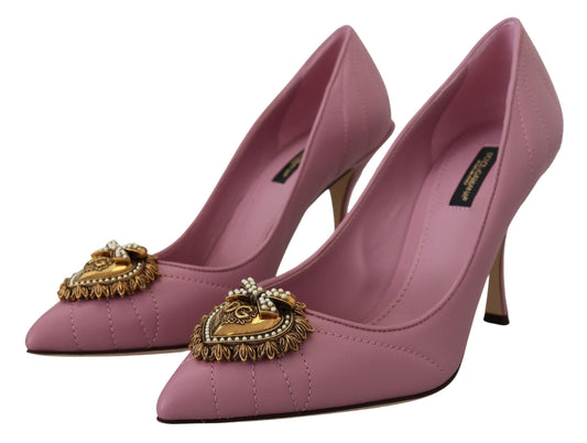 Dolce & Gabbana Dolce & Gabbana Devotion Leather Heels in Pink