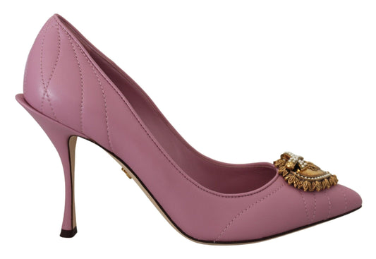 Dolce & Gabbana Dolce & Gabbana Devotion Leather Heels in Pink